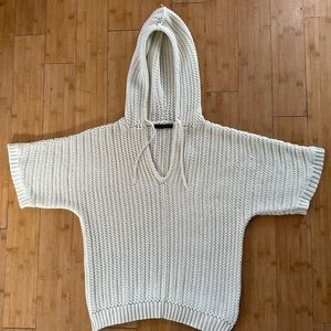 Calvin Klein Jeans ivory hooded shirt sleeve sweater